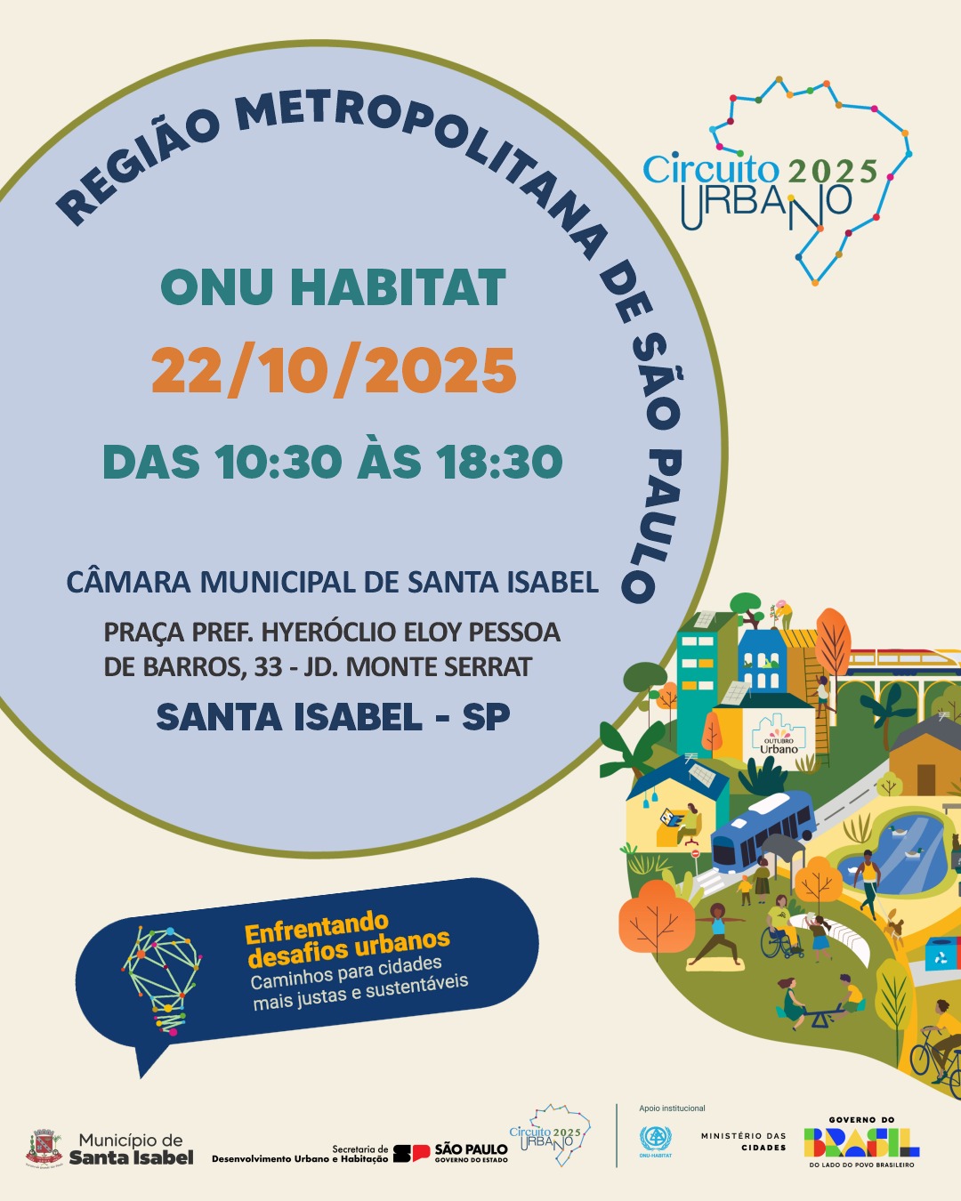 Confira a programação do Circuito Urbano 2025 – ONU Habitat em Santa Isabel!