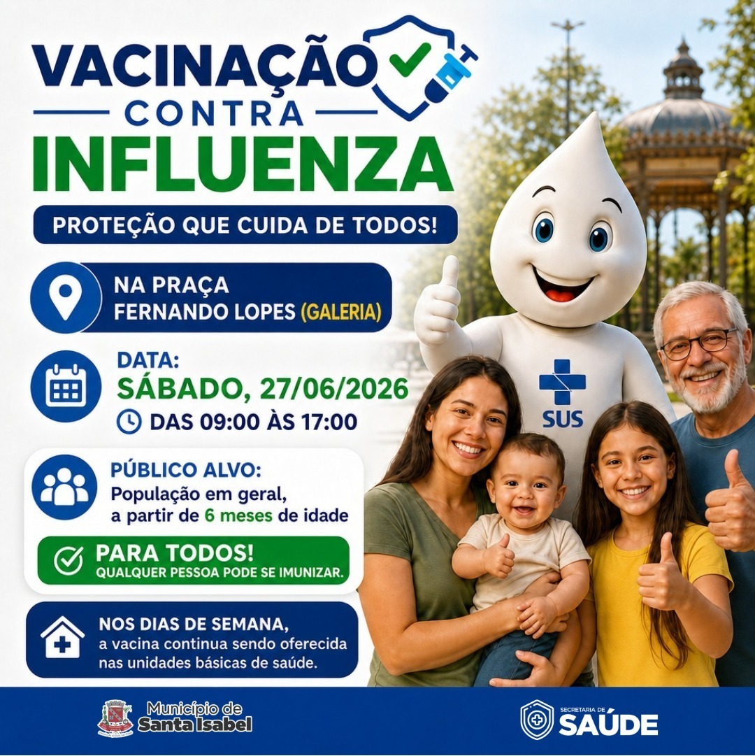 Santa Isabel realiza ação especial de vacinação contra influenza no sábado (27)